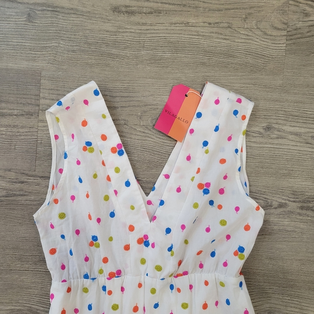 Vilagallo Women's Cotton Polka Dot Maxi Dress Size 36 - Picture 5 of 16